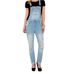 Mossimo Light Distressed Overalls